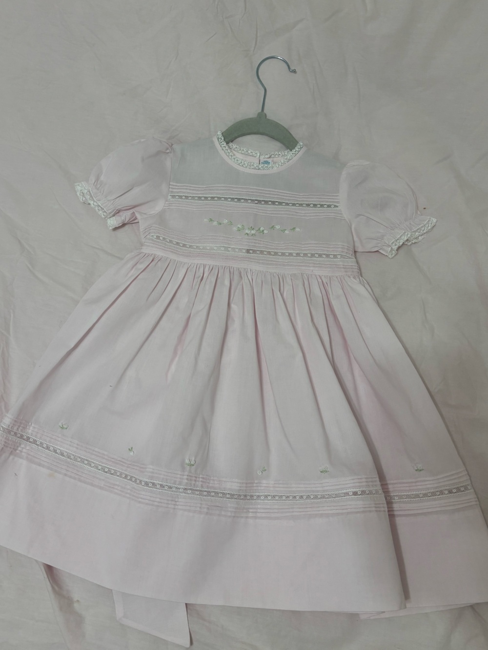 Feltman Brothers Light Pink Smocked Dress with Puff Sleeves